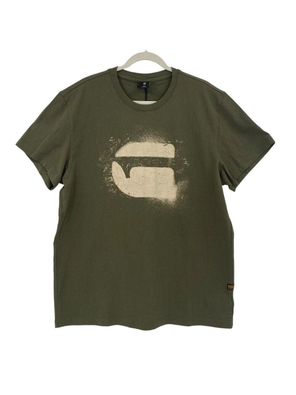 G-Star Raw Men’s XL Spray G Logo T-Shirt Jersey 2.0 in Shadow Olive